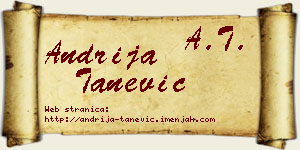 Andrija Tanević vizit kartica